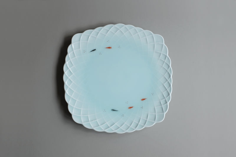 Celadon Flower Plate Fish Pattern Limited Edition