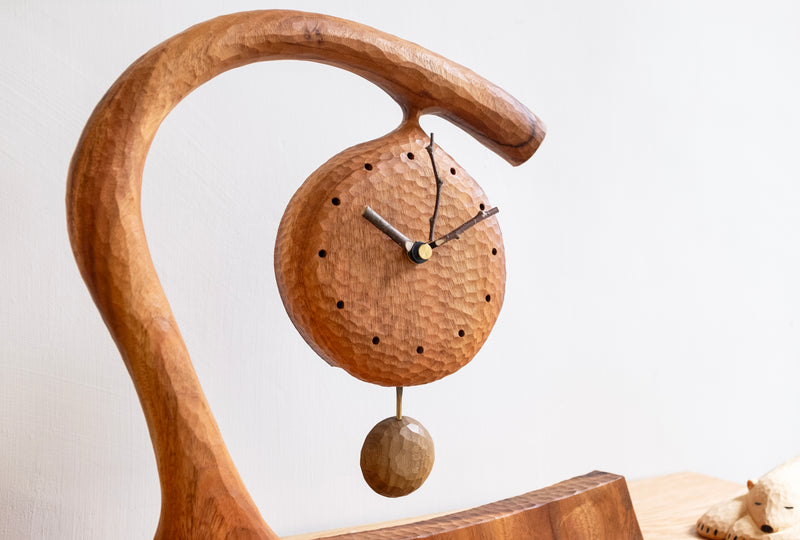 Handcrafted Wooden Pendulum Table Clock