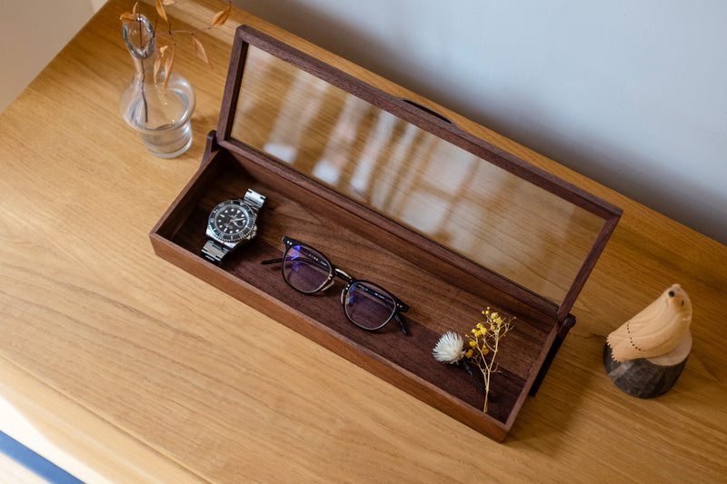 Walnut Glass Case