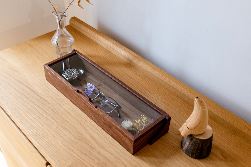 Walnut Glass Case