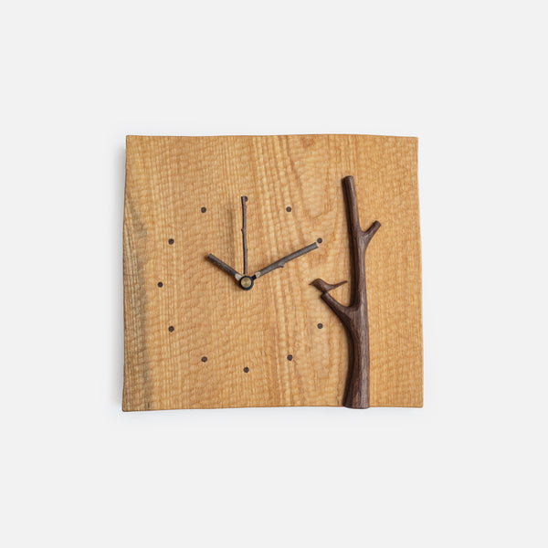 Handcrafted Wooden Clock Tree & Bird