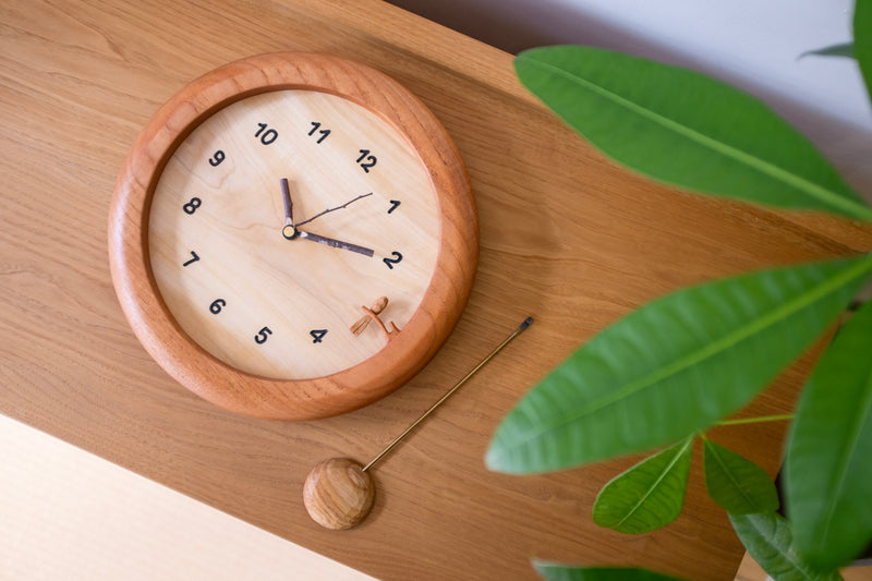 Handcrafted Wooden Pendulum Clock Bird