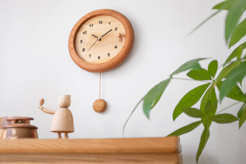 Handcrafted Wooden Pendulum Clock Bird