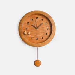 Handcrafted Wooden Pendulum Clock Forest