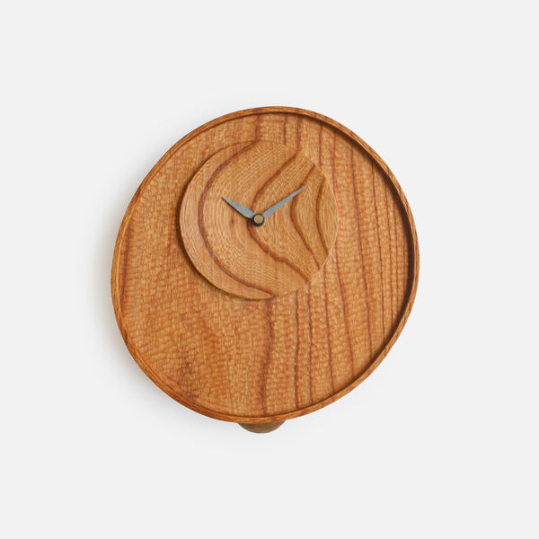 Handcrafted Wooden Pendulum Clock Irregular Circle