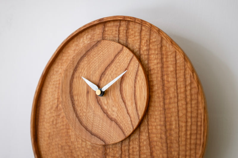 Handcrafted Wooden Pendulum Clock Irregular Circle