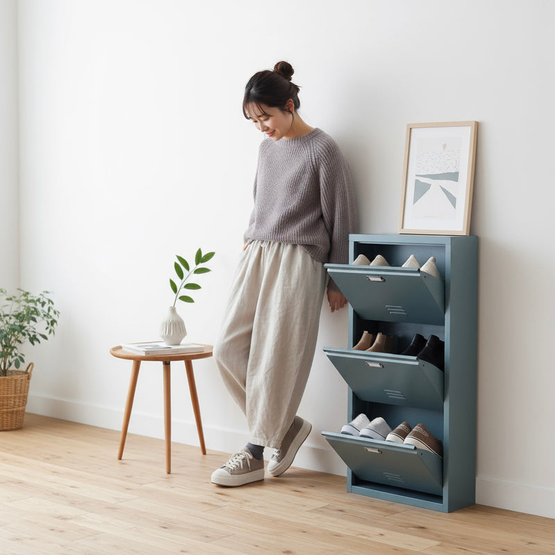 Slim Metal Shoe Storage