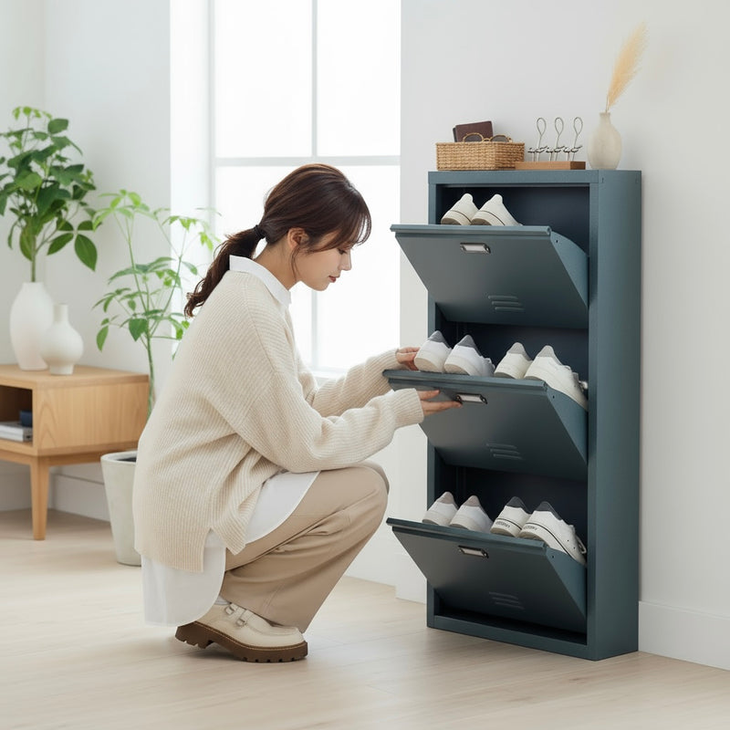 Slim Metal Shoe Storage