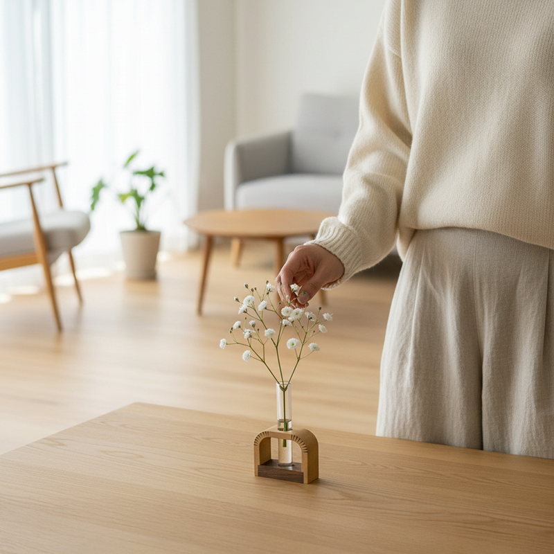 Luna Essential Oil Tube Wood Stand