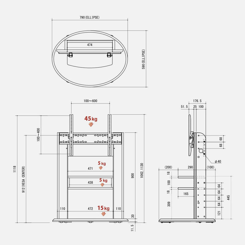 SwingFit TV Stand H800