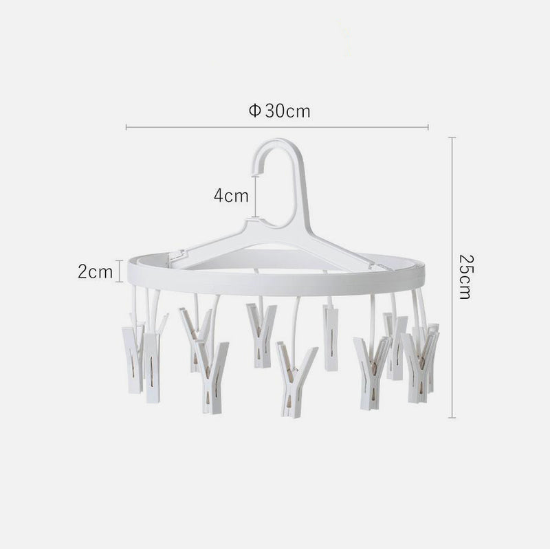 Round Folding Laundry Hanger With Pegs