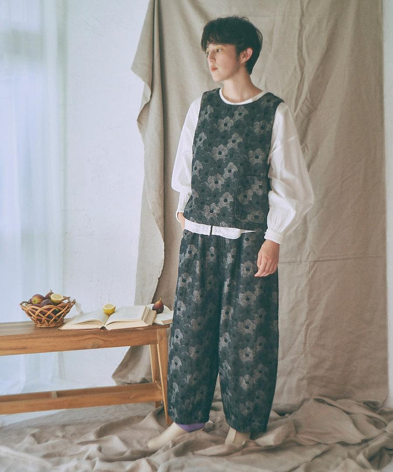 Flower Jacquard 2 Way Vest & Pants