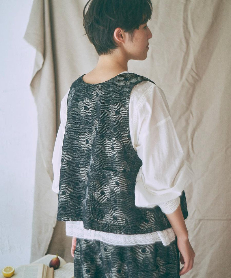 Flower Jacquard 2 Way Vest & Pants