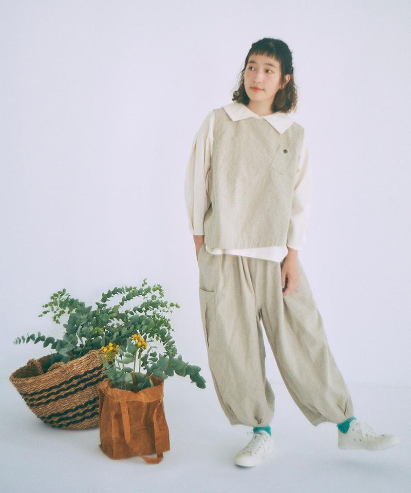 Linen Cotton Canvas 2way Vest & Pants