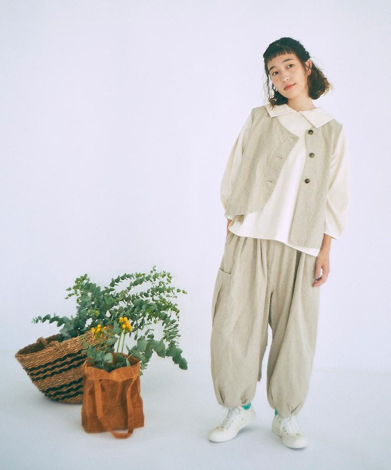 Linen Cotton Canvas 2way Vest & Pants