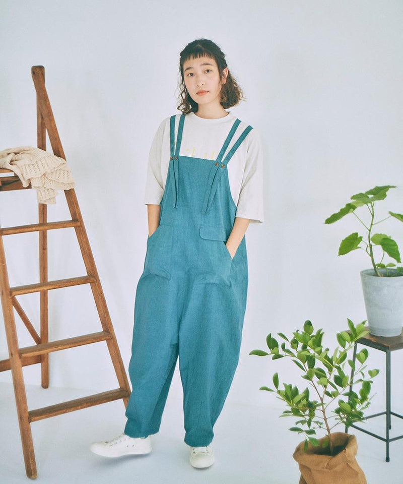 Cotton Linen Typewriter Fanage Overalls