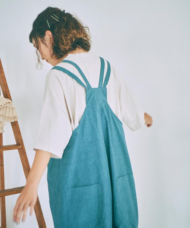 Cotton Linen Typewriter Fanage Overalls