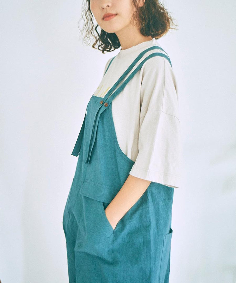 Cotton Linen Typewriter Fanage Overalls