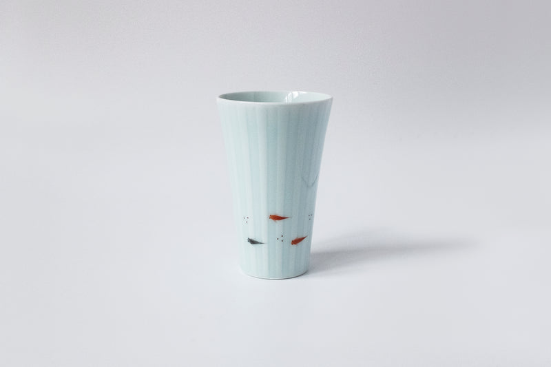 Celadon Basket Cup Fish Pattern Limited Edition
