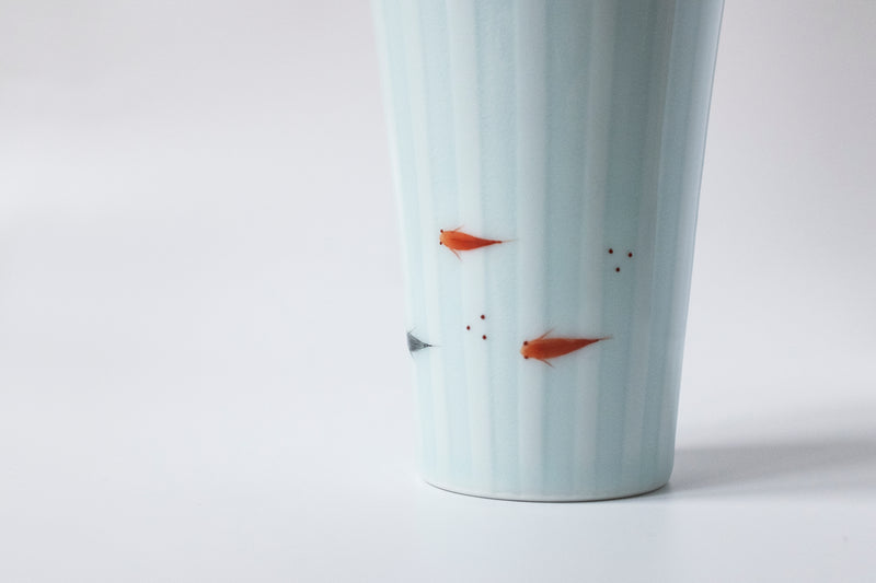 Celadon Basket Cup Fish Pattern Limited Edition