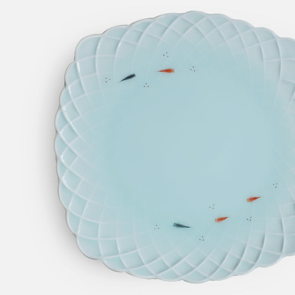 Celadon Flower Plate Fish Pattern Limited Edition