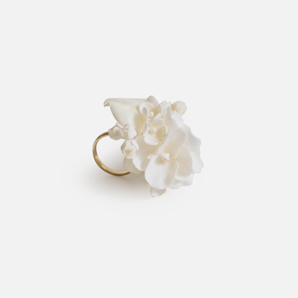 Monotone Hydrangea & Lily of the Valley Ring