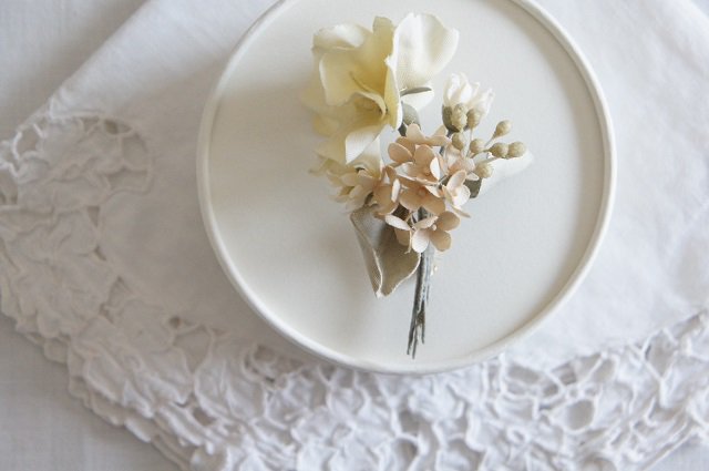 Pale Dried Flower Bouquet Corsage